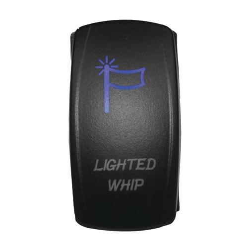DragonFire Racing Laser-Etched Dual LED Switch, Lighted Whip On/Off, Blue