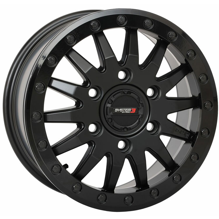 System 3 SB8 Black 15x7 5+2 Wheel