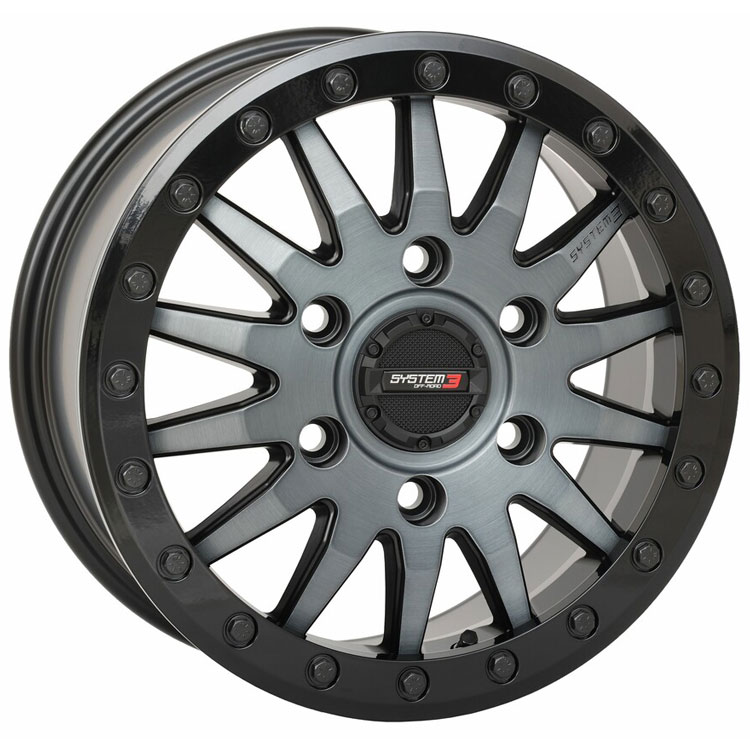 System 3 SB8 Brushed Grey 15x7 5+2 Wheel