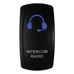 DragonFire Racing Laser-Etched Dual LED Switch, Intercom Radio On/Off, Blue