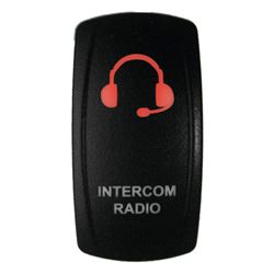 DragonFire Racing Laser-Etched Dual LED Switch, Intercom Radio On/Off, Red