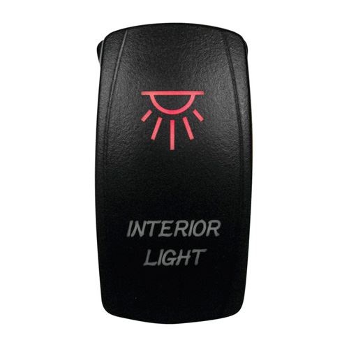 DragonFire Racing Laser-Etched Dual LED Switch, Interior Light On/Off, Red