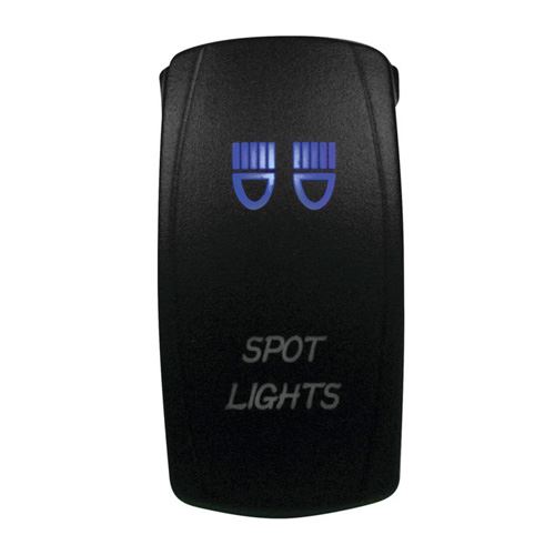 DragonFire Racing Laser-Etched Dual LED Switch, LED Light Bar On/Off, Blue