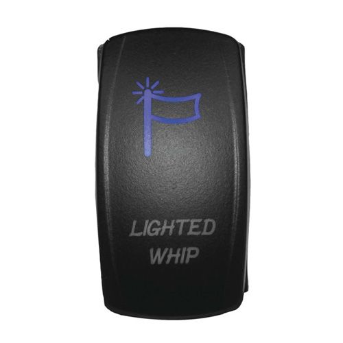 DragonFire Racing Laser-Etched Dual LED Switch, Lighted Whip On/Off, Blue