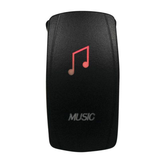 DragonFire Racing Laser-Etched Dual LED Switch, Music On/Off, Red