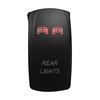 DragonFire Racing Laser-Etched Dual LED Switch, Rear Light On/Off, Red