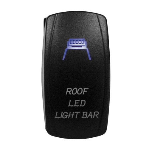 DragonFire Racing Laser-Etched Dual LED Switch, Roof LED On/Off, Blue