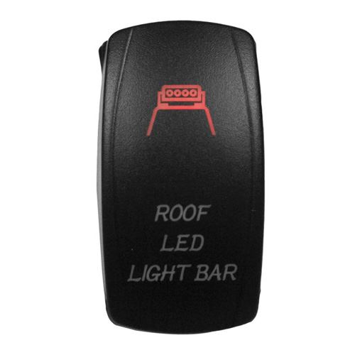 DragonFire Racing Laser-Etched Dual LED Switch, Roof LED On/Off, Red