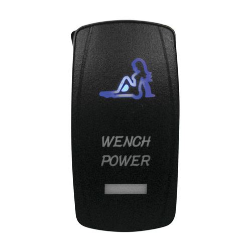 DragonFire Racing Laser-Etched Dual LED Switch, Wench Power, Blue