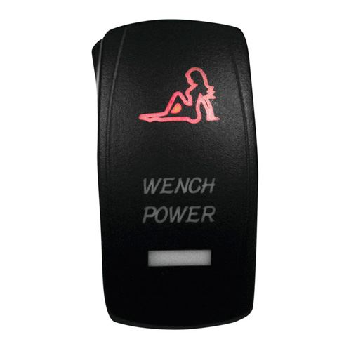 DragonFire Racing Laser-Etched Dual LED Switch, Wench Power, Red