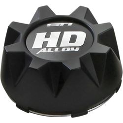 STI HD5 / HD6 Matte Black Center Caps 4/137-4/156 - 2 pack 