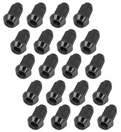 Taper Black Lug Nuts 10mm x 1.25 - 20 pcs 