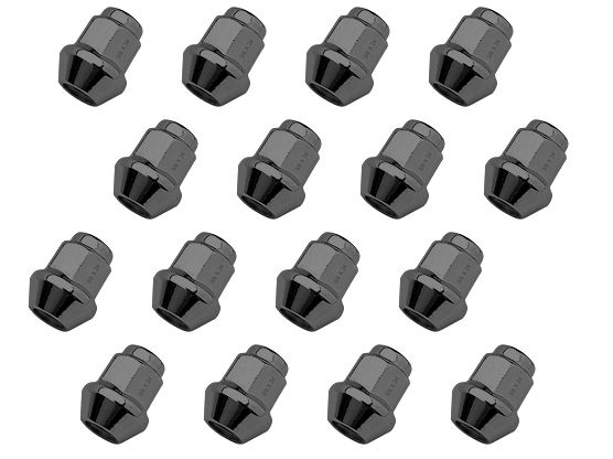 Taper Black Lug Nuts 3/8-24 - 16 pcs 