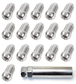 Taper Chrome Lug Nuts 12mm x 1.50 Spline - 16 pcs 