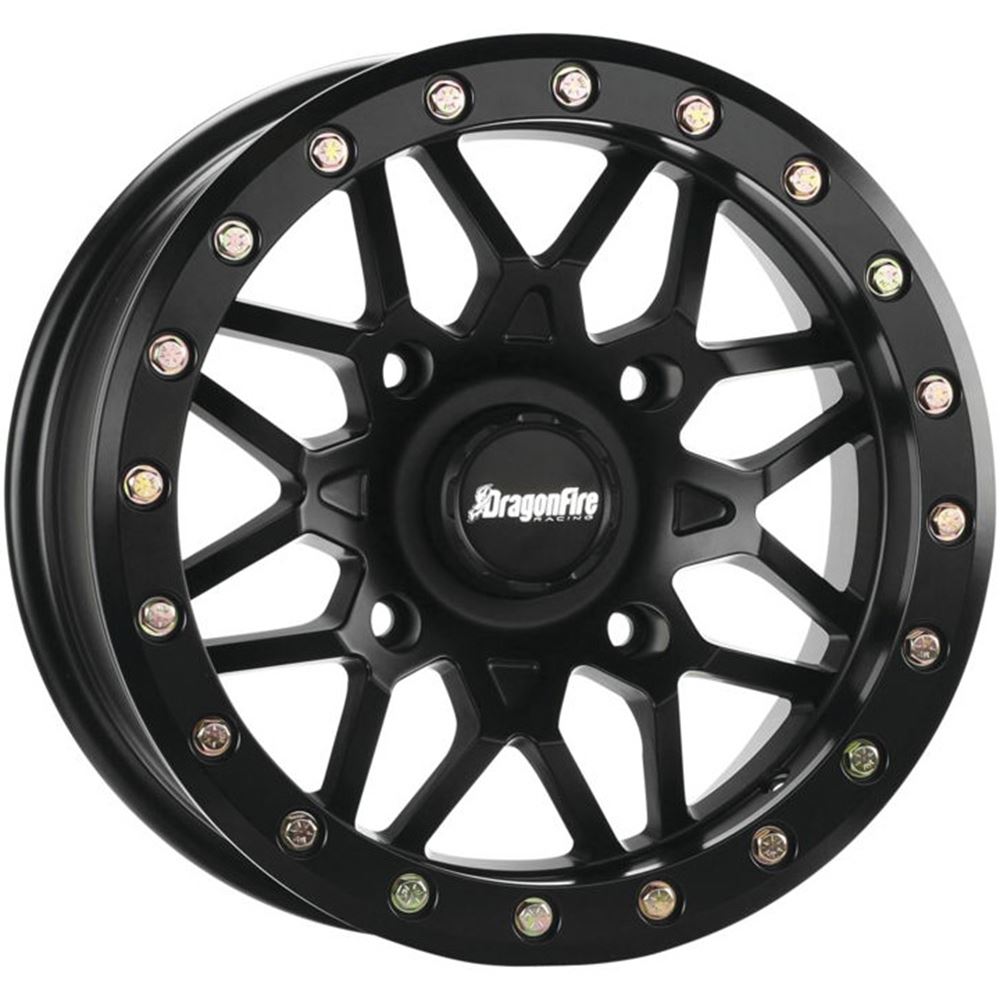 DragonFire Typhon Black 14x7 4+3 Wheel