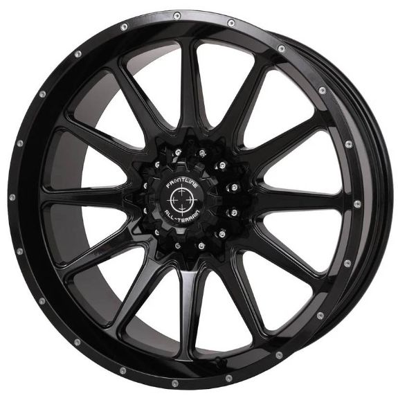 Frontline 762 Gloss Black 15x7 4+3 Wheel