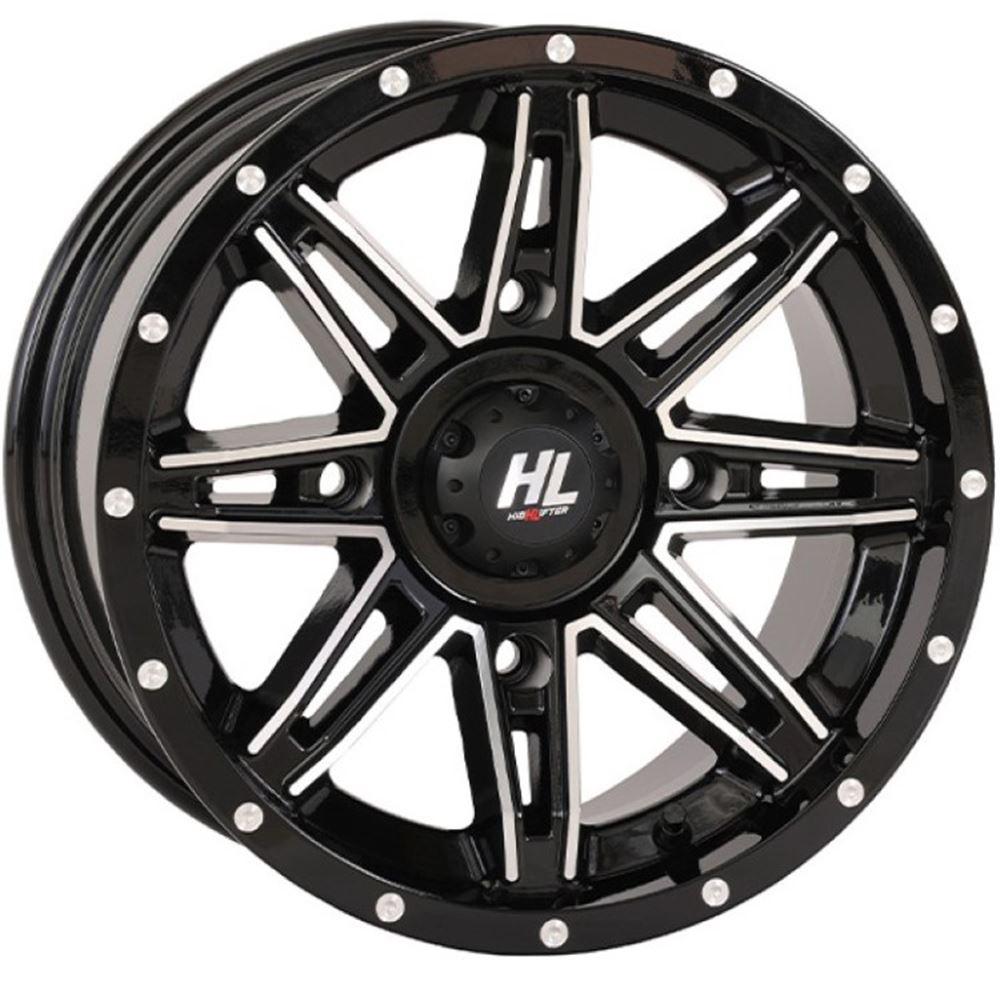 High Lifter HL22 Black-Machine 14x7 4+3 Wheel