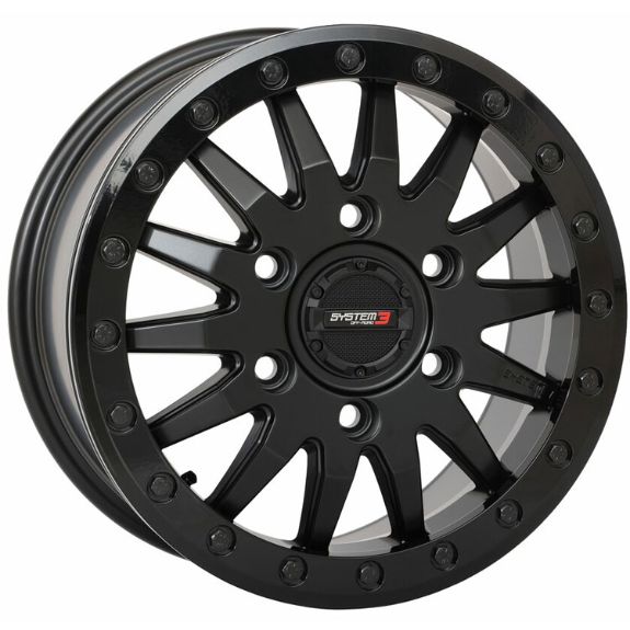 System 3 SB8 Black 15x7 5+2 Wheel